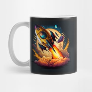 Space Rocket cartoon style Mug